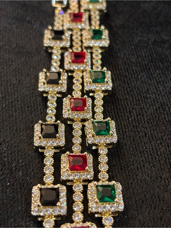 Jewelry - 3mm Yellow Gold Princess-Cut CZ Halo Bracelets 8in.